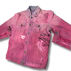 KTD x PDC PINK Distressed Denim Jacket