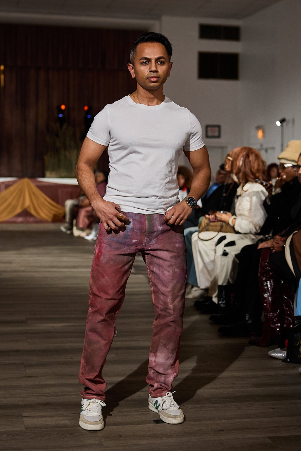 Painterly Rust Abstract Jeans