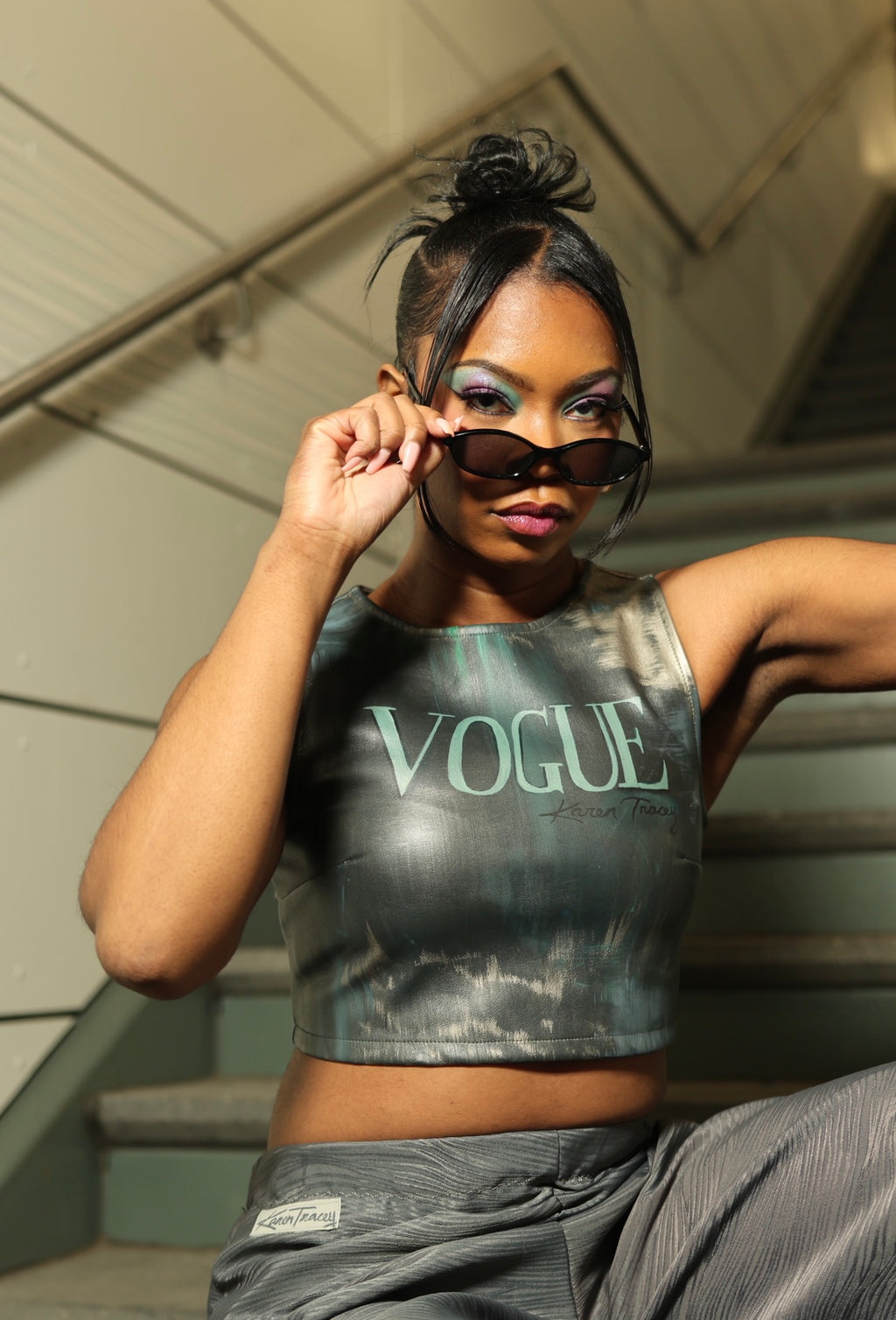 “VOGUE” Free Hand Painted Top