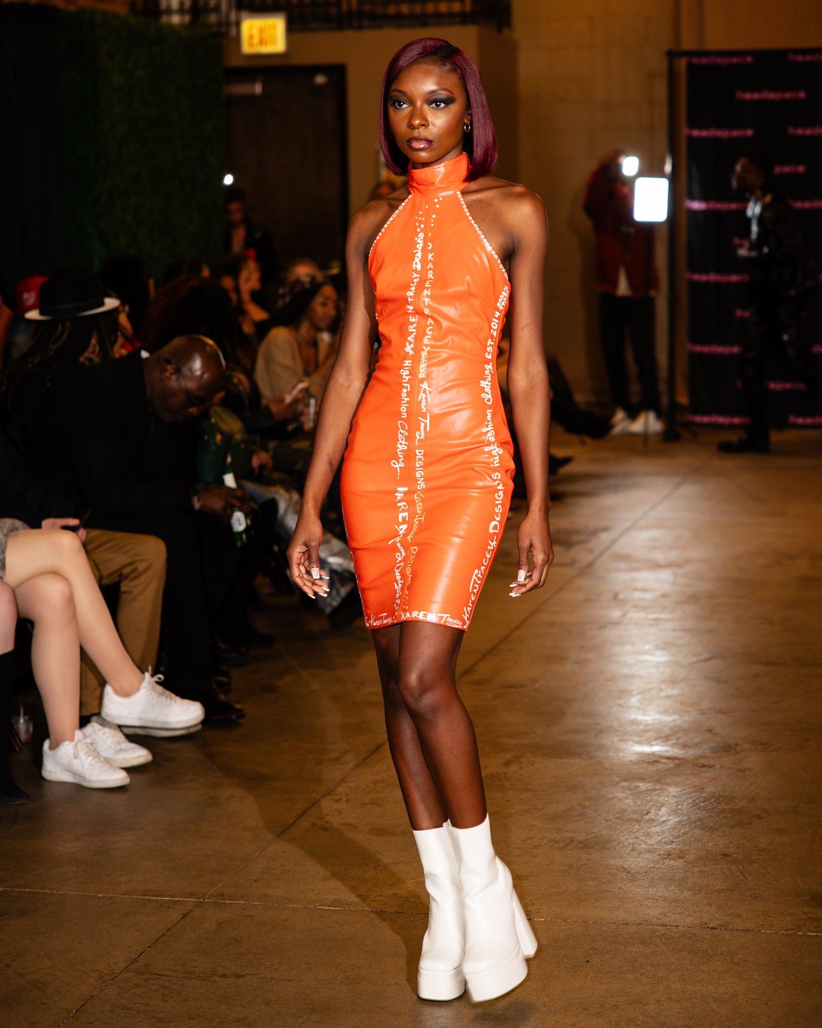 HighC Faux Leather Free-Hand Painted Dress KarenTracey Designs HighC Faux Leather Free-Hand Painted Dress KarenTracey Designs