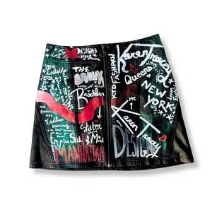 "The New Yorker" Free-Hand Painted Skirt