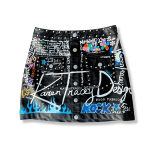 "Girly Rockstar" Free-Hand Painted Skirt