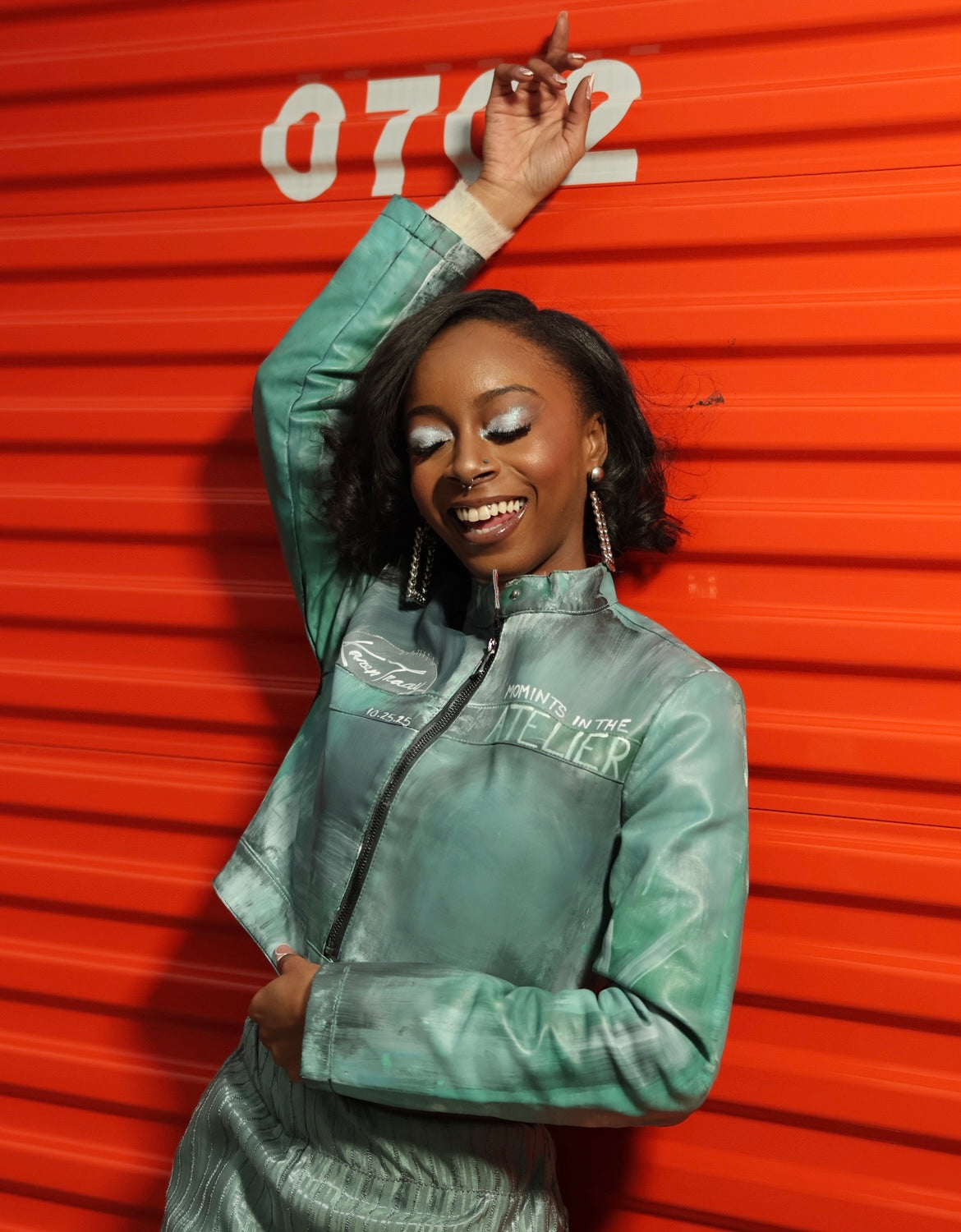 “MoMints” Free-Hand Painted Cropped Jacket