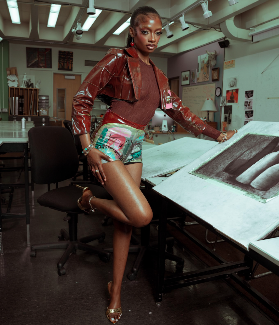 “The Possibility Of A Thing” Abstract Jacket Skirt Set