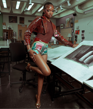 “The Possibility Of A Thing” Abstract Jacket Skirt Set