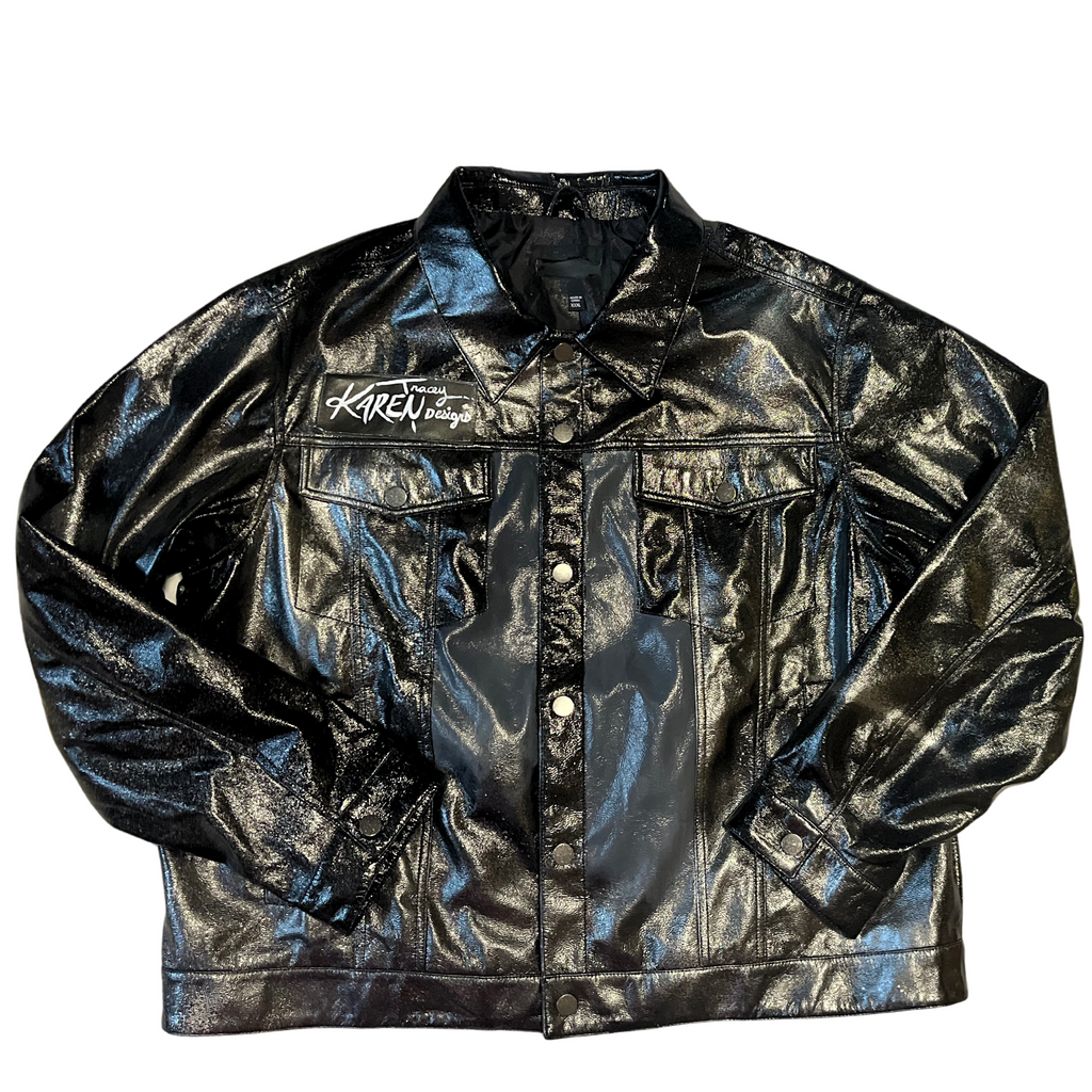 “Values” Faux Leather Jacket