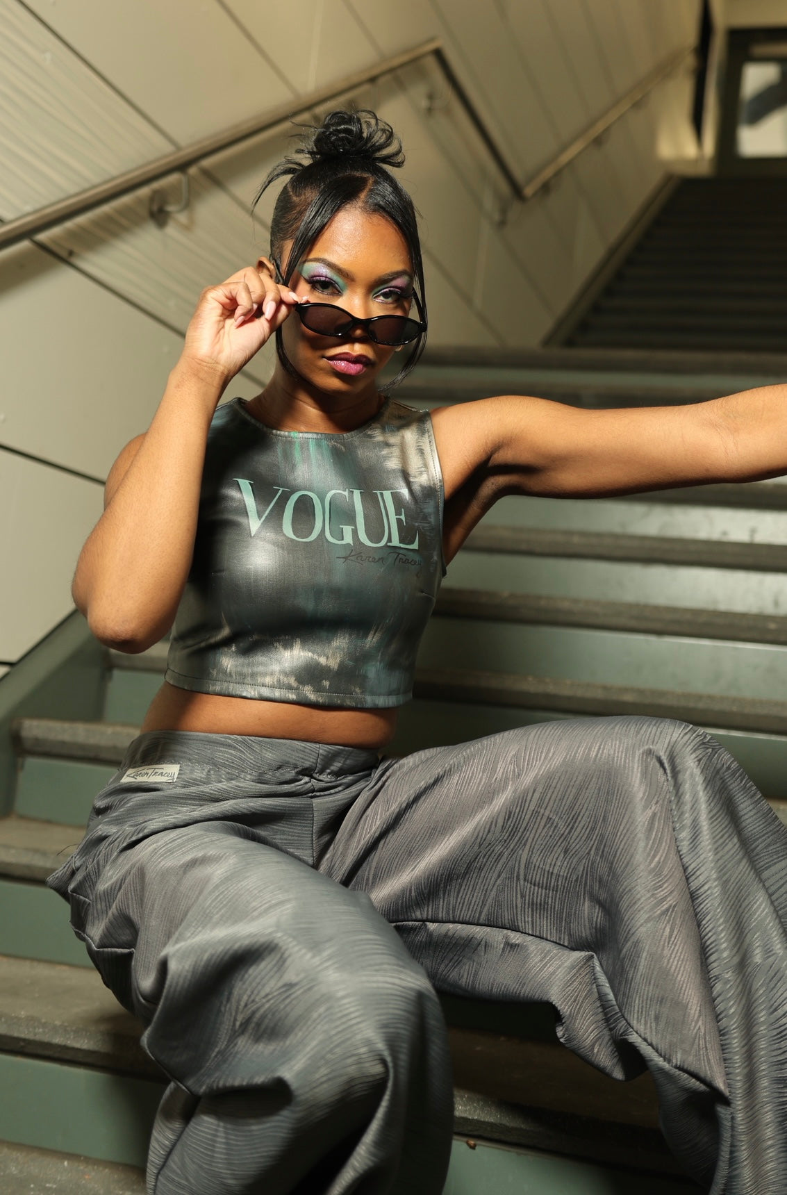 “VOGUE” Free Hand Painted Top