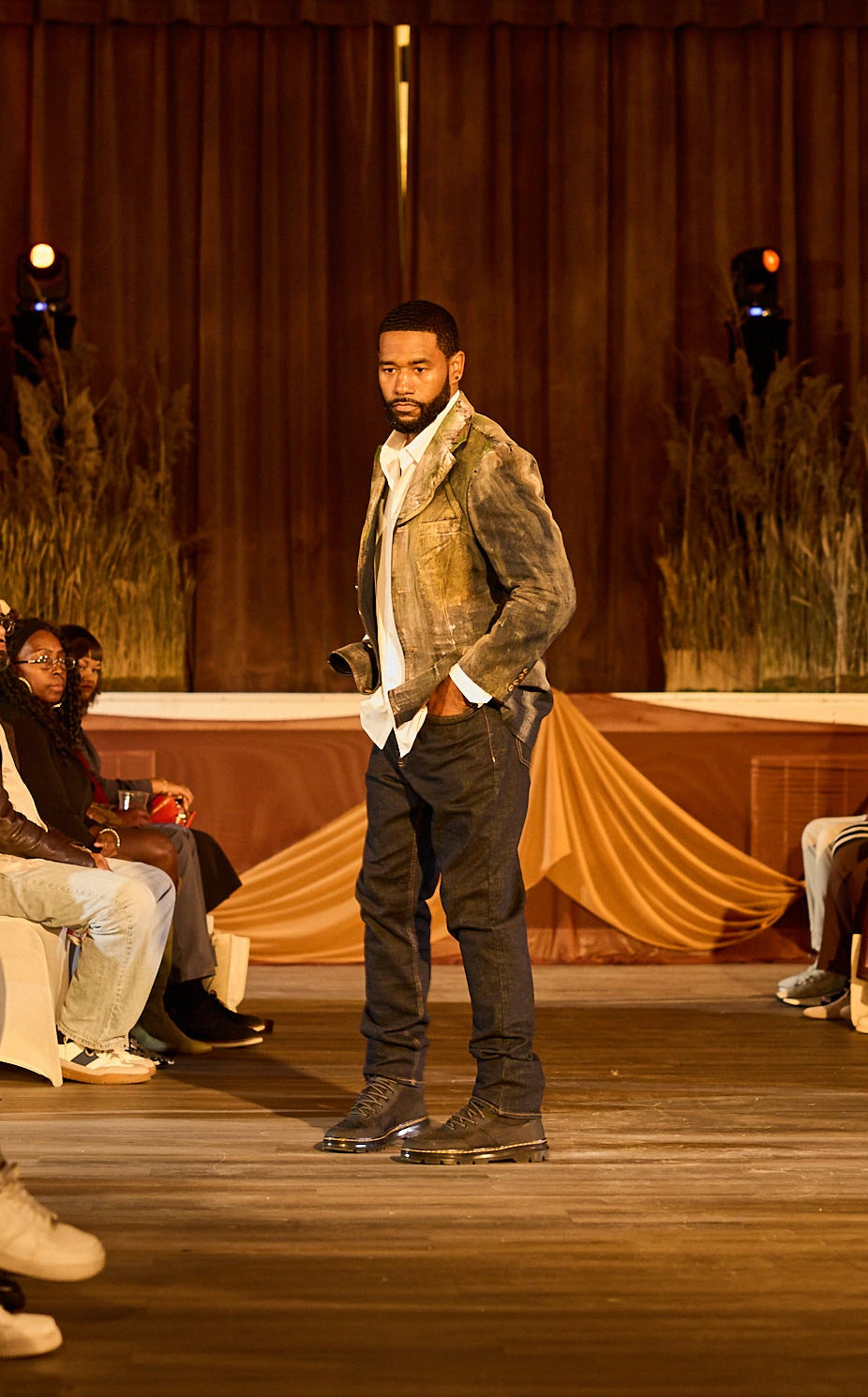 Bob Moss Abstract Hand Painted Denim Jacket