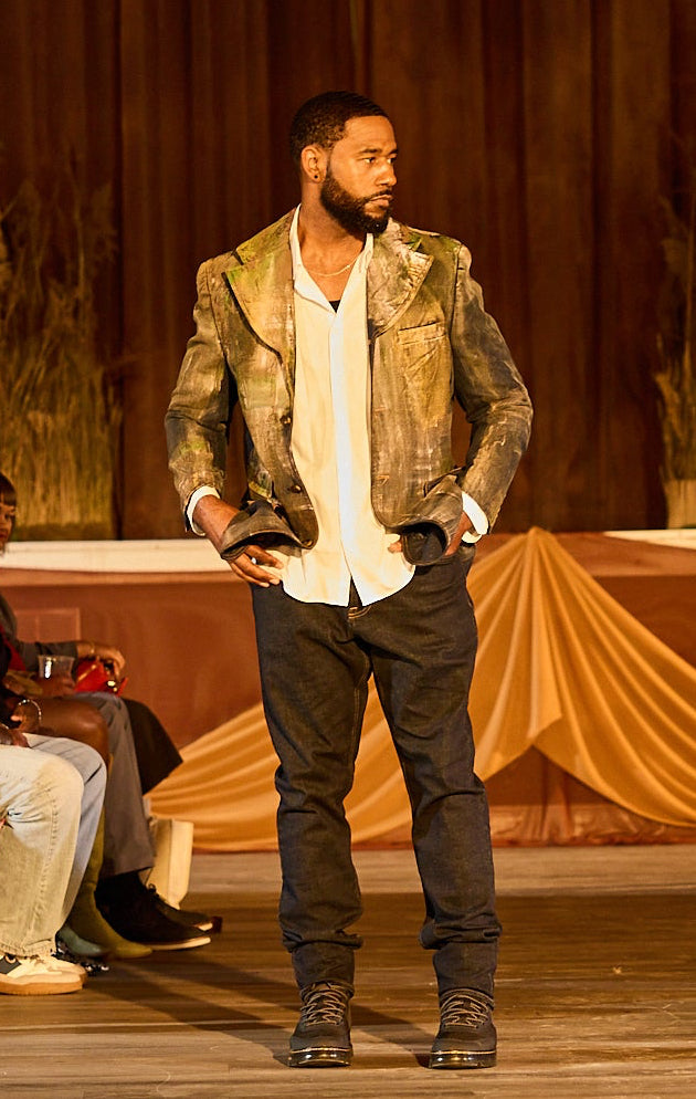 Bob Moss Abstract Hand Painted Denim Jacket