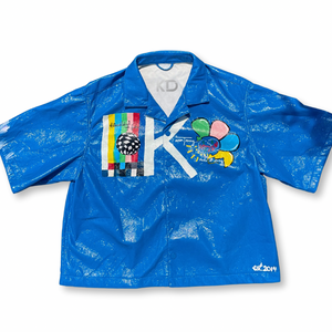 “Colors” Pu Free-Hand Painted Short Sleeve Button Down